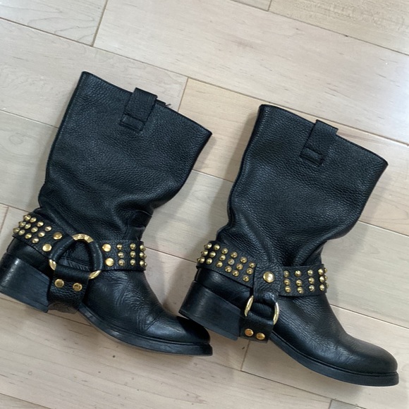 Zadig & Voltaire changeable studded buckle soft leather boots - Picture 1 of 15